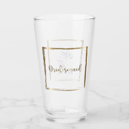 Waterverf marine & Blush Bridesmaid Glas