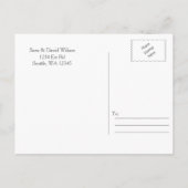 Waterverf marine Blush Floral Elegant Wedding Aankondigingskaart (Achterkant)