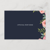 Waterverf marine Blush Floral Elegant Wedding Informatiekaartje (Achterkant)