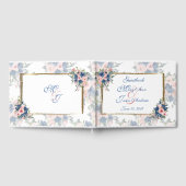 Waterverf marine & Blush Wedding Gastenboek (Volledig)