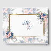 Waterverf marine & Blush Wedding Gastenboek (Achterkant)