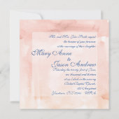 Waterverf marine & Blush Wedding Kaart (Achterkant)