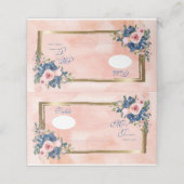 Waterverf marine & Blush Wedding Plaatskaartje (Buitenkant ongevouwen)
