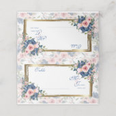 Waterverf marine & Blush Wedding Plaatskaartje (Buitenkant ongevouwen)