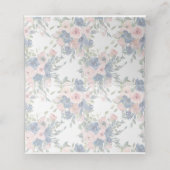 Waterverf marine & Blush Wedding Plaatskaartje (Binnenkant ongevouwen)