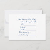 Waterverf marine & Blush Wedding RSVP Kaartje (Achterkant)