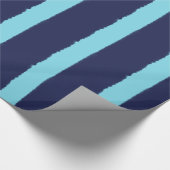 Waterverf marine en blauwe strepen cadeaupapier (Hoek)