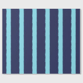 Waterverf marine en blauwe strepen cadeaupapier (Vlak)