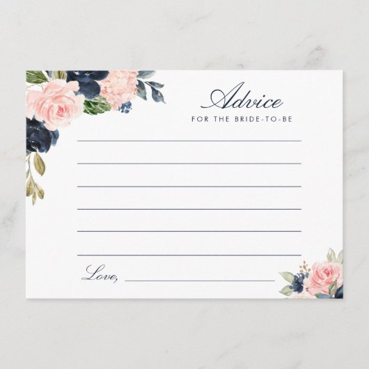 waterverf marine en blozen advieskaart (Voorkant)