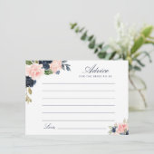 waterverf marine en blozen advieskaart (Staand voorkant)