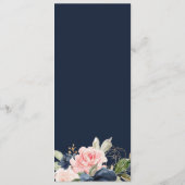 waterverf marine en blozen bloemenbruiloft menu (Achterkant)