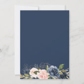 waterverf marine en blozen bruiloft kaart (Achterkant)