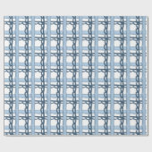 Waterverf Marine en Blue Plaid Cadeaupapier (Vlak)