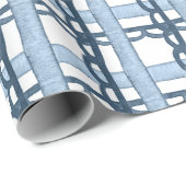 Waterverf Marine en Blue Plaid Cadeaupapier (Rol Hoek)