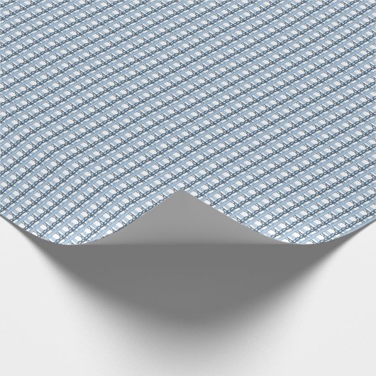 Waterverf Marine en Blue Plaid Cadeaupapier (Hoek)