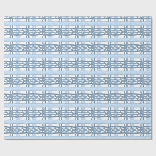Waterverf Marine en Blue Plaid Cadeaupapier (Vlak)