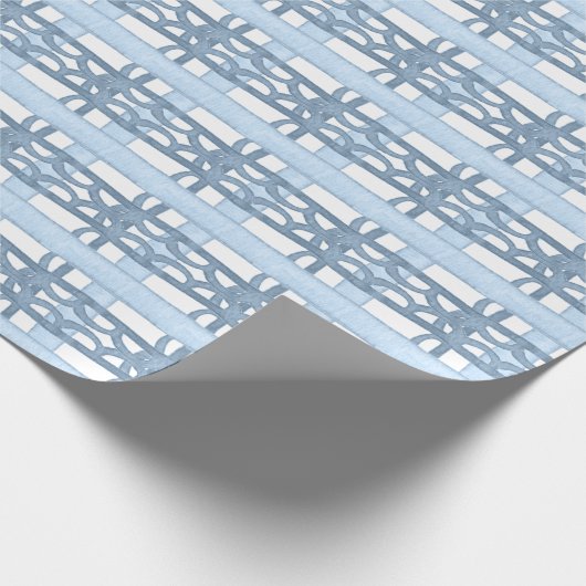 Waterverf Marine en Blue Plaid Cadeaupapier (Hoek)
