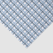 Waterverf Marine en Blue Plaid Tissuepapier (Detail)