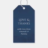 Waterverf marine en Blush Floral Bat Mitzvah Cadeaulabel (Achterkant)