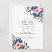 Waterverf marine en Blush Floral First Community Kaart (Voorkant)