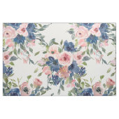 Waterverf marine en Blush Floral Stof (Fat Quarter)