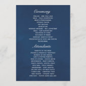 Waterverf marine en blush Floral Wedding Programmakaart (Achterkant)