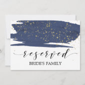 Waterverf marine en gouden bruiloft gereserveerd t kaart (Achterkant)