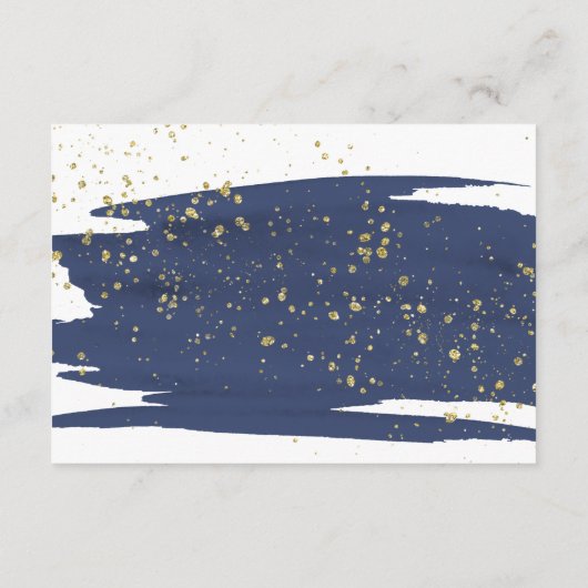 Waterverf marine en gouden bruiloft goed informatiekaartje (Achterkant)