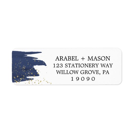 Waterverf marine en gouden ruggengraat etiket (Voorkant)