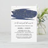 Waterverf marine en goudsparkle repetitie kaart (Staand voorkant)