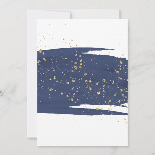 Waterverf marine en goudsparkle repetitie kaart (Achterkant)