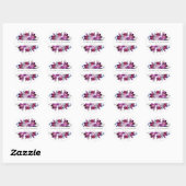 Waterverf marine en Paarse Floral Wedding Ronde Sticker (Vel)
