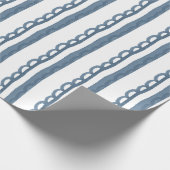 Waterverf marine gestreept cadeaupapier (Hoek)