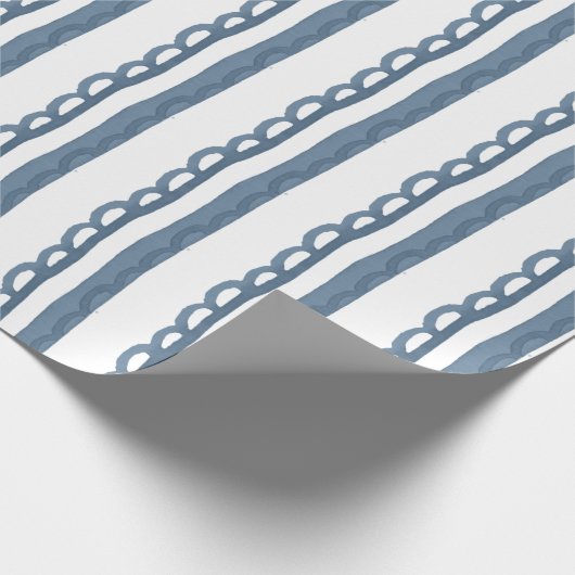 Waterverf marine gestreept cadeaupapier (Hoek)