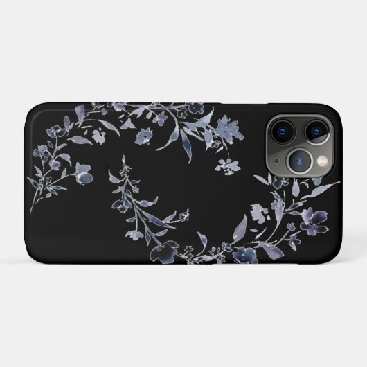 Waterverf marine indigo floral chic Case-Mate iPhone case (Achterkant (horizontaal))