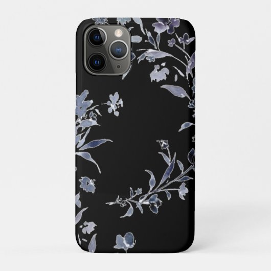 Waterverf marine indigoblauw bloempatroon Case-Mate iPhone case (Achterkant)