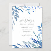 Waterverf marine indigoleves bruiloft magnetische uitnodiging (Voorkant)