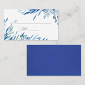Waterverf marine indigoleves bruiloft plaatskaartje (Voorkant / Achterkant)