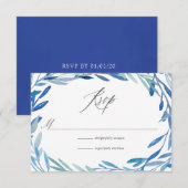 Waterverf marine indigoleves bruiloft RSVP kaartje (Voorkant / Achterkant)