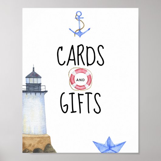 Waterverf Marine - Kaarten en geschenken Poster (Voorkant)