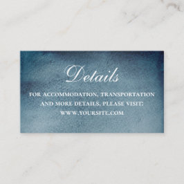 Waterverf marine nautische bruiloft. Blauwe detail Informatiekaartje