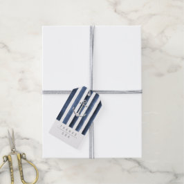 Waterverf marine streept nautische strandbruiloft cadeaulabel