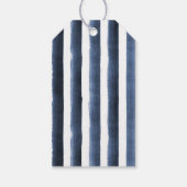 Waterverf marine streept nautische strandbruiloft cadeaulabel (Achterkant)