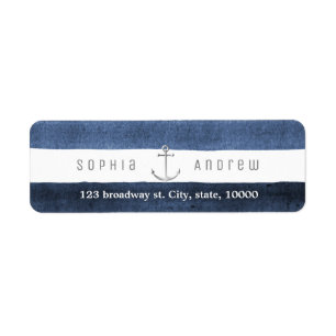 Waterverf marine streept nautische strandbruiloft etiket