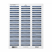 Waterverf marine streept nautische strandbruiloft etiket (Full Sheet)