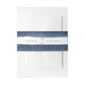 Waterverf marine streept nautische strandbruiloft uitnodigingen wikkel (Voorkant Voorbeeld)