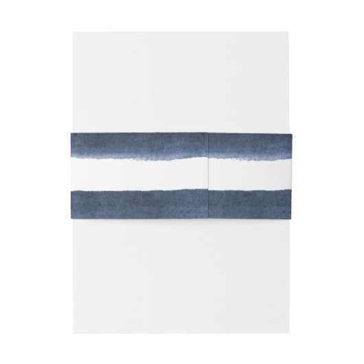 Waterverf marine streept nautische strandbruiloft uitnodigingen wikkel (Achterkant Voorbeeld)