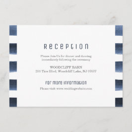 Waterverf marine strepen nautisch huwelijksfeest informatiekaartje