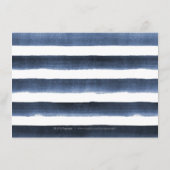 Waterverf marine strepen nautische huwelijksrecept informatiekaartje (Achterkant)