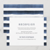 Waterverf marine strepen nautische huwelijksrecept informatiekaartje (Voorkant / Achterkant)